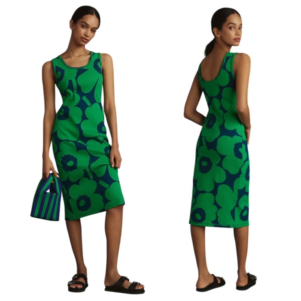 Marimekko Simpukka Unikko Rib Midi Dress